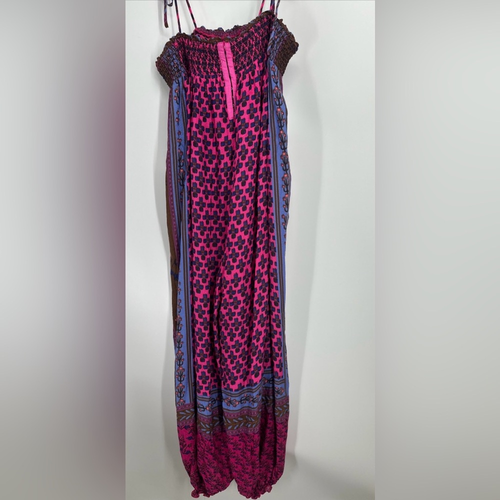 Free People Fuchsia & Purple Printed Wide-Leg Jumpsuit - Picture 4 of 6